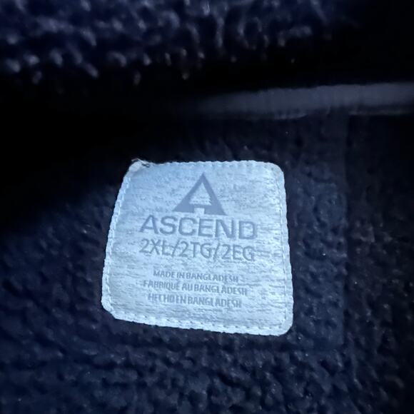 Ascend Mens 2XL XXL Fleece Lining Jacket Green Hiking Outdoors Gorpcore Pockets - Picture 3 of 9